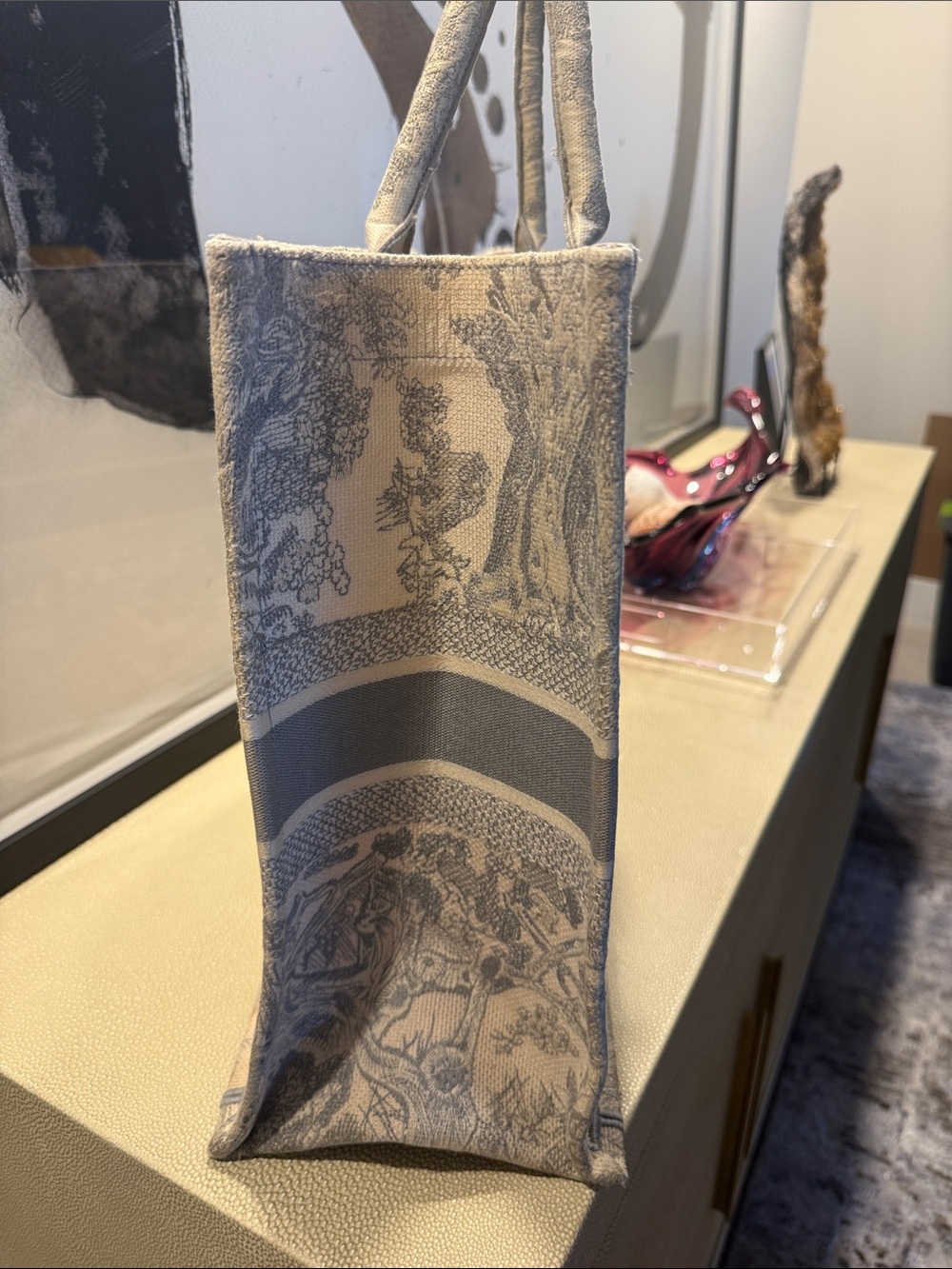Dior Beige & Grey Christian Dior Book Tote - Picture 8 of 16